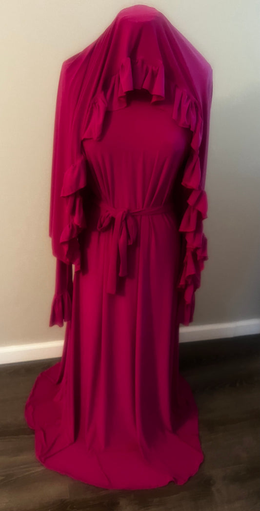 Deep Pink Flowy Aline Dress