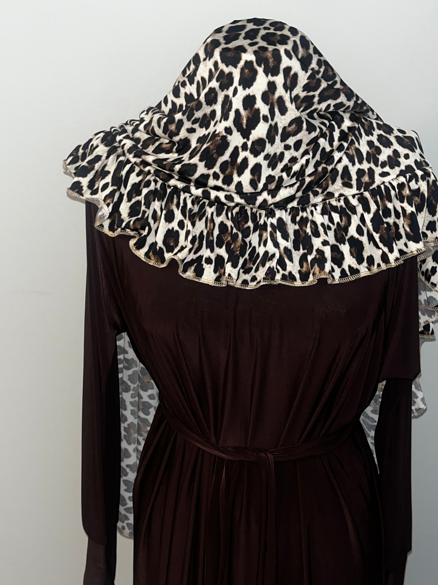 Brown Aline with Leopard along Ruffled Shayla